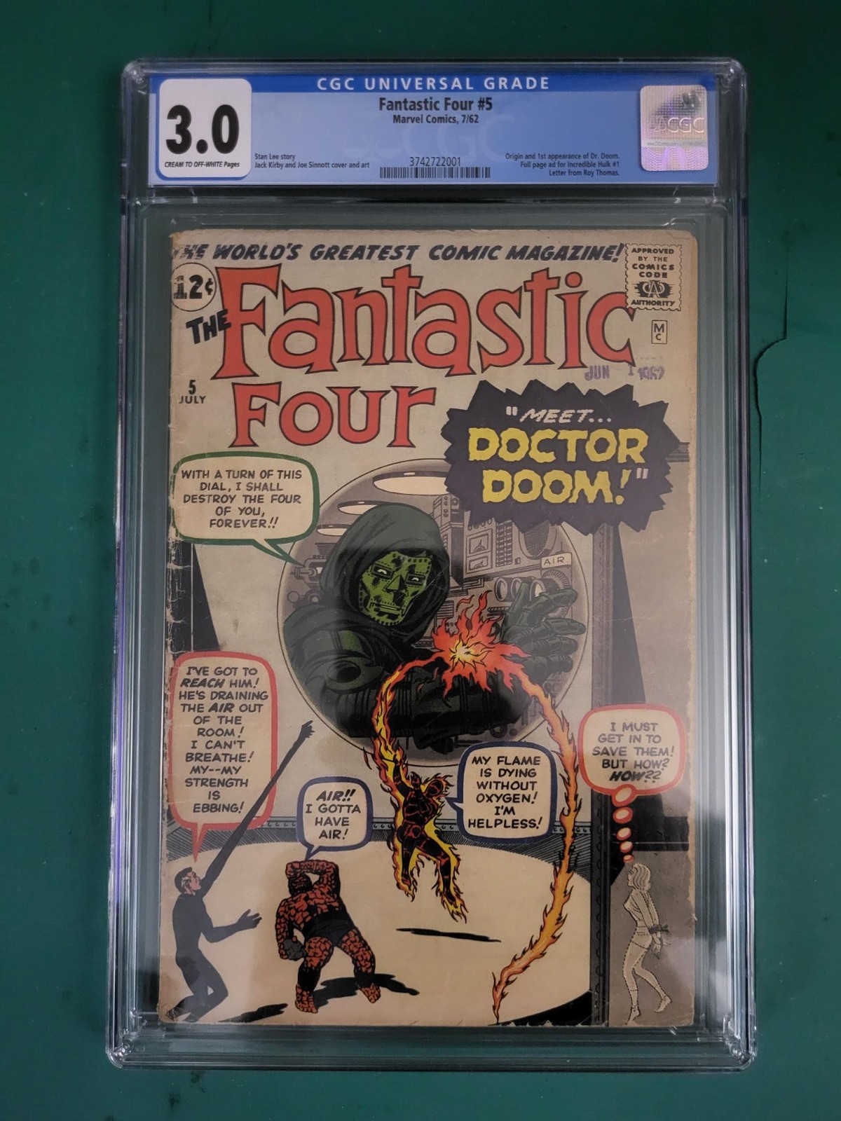 Fantastic Four #5 1962 Marvel CGC 3.0 ~ 1st appearance & origin of Dr. Doom