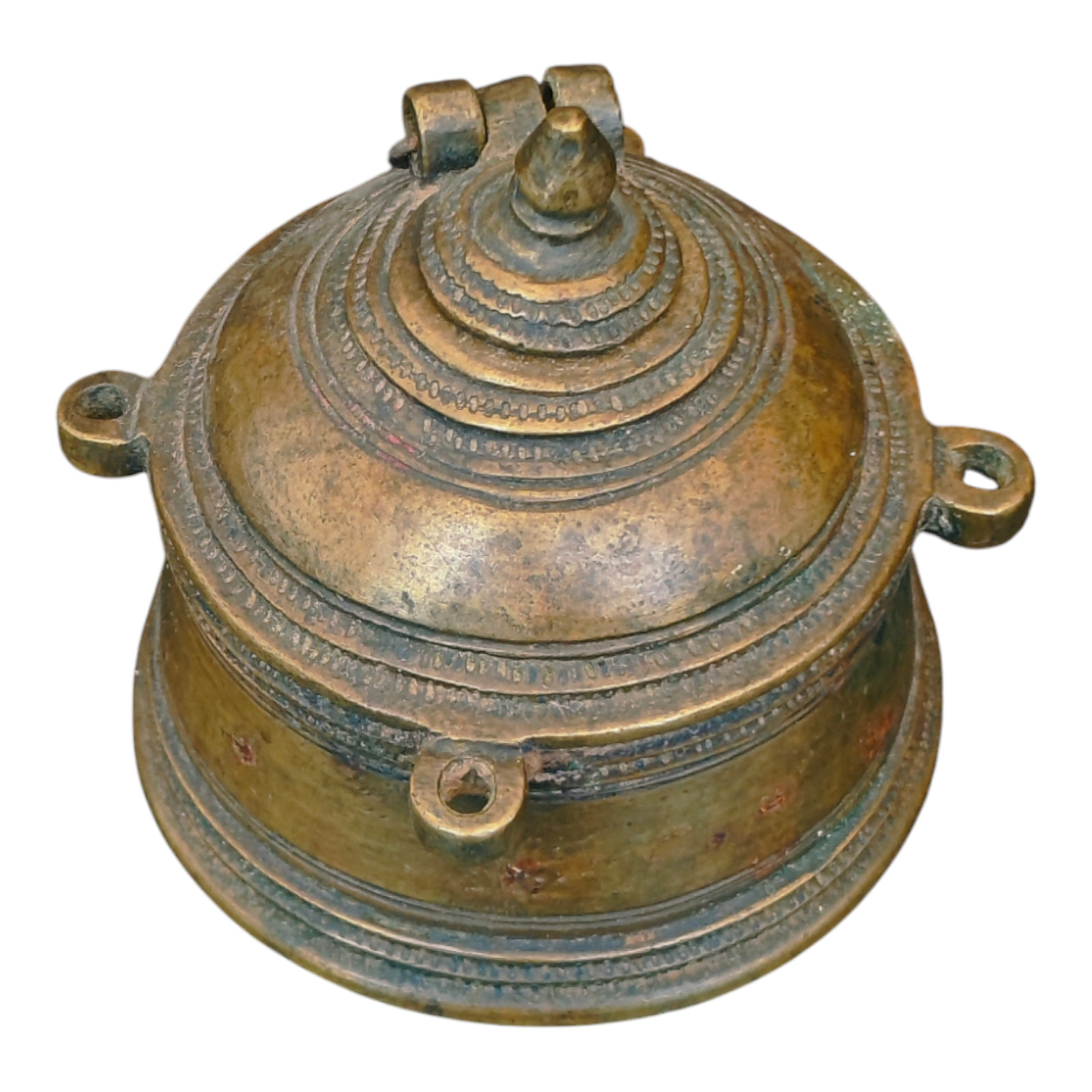 1900's Antique Vintage Handcrafted Brass Unique Shape Inkpot ,  Collectible