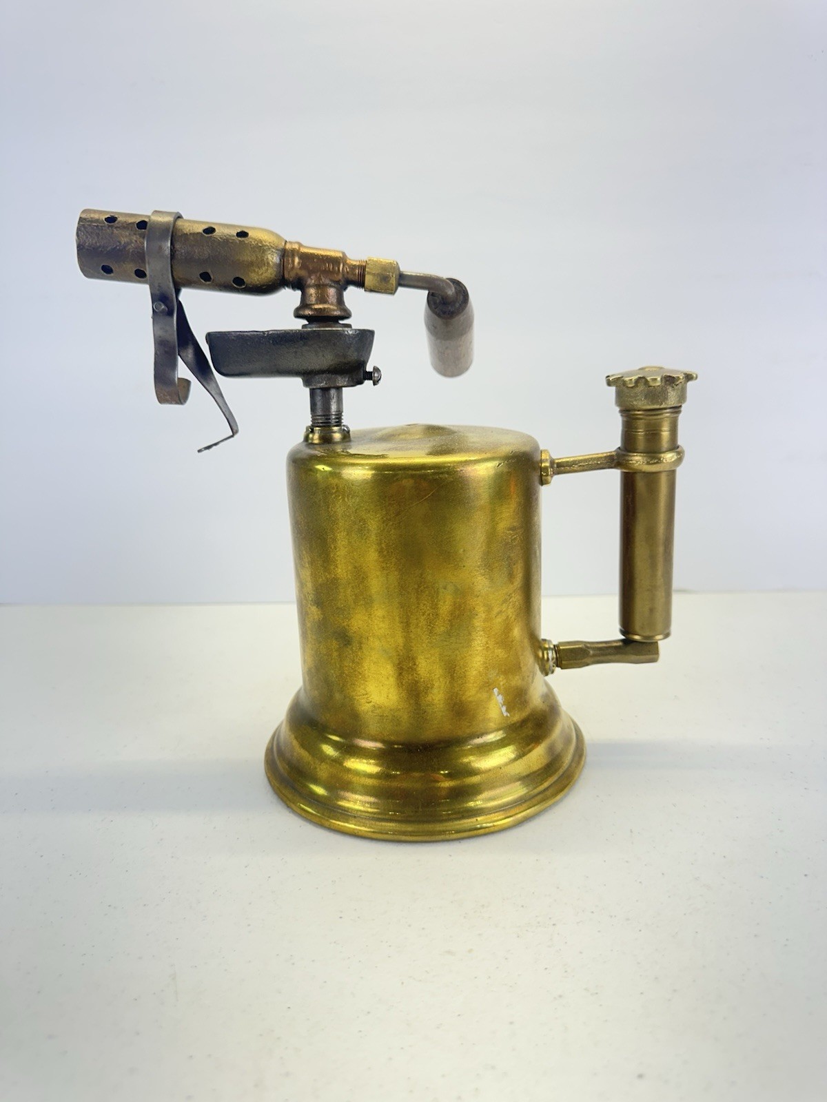 Vintage Schrader Universal Brass Blow Torch Albany NY Gasoline Plumber Tool