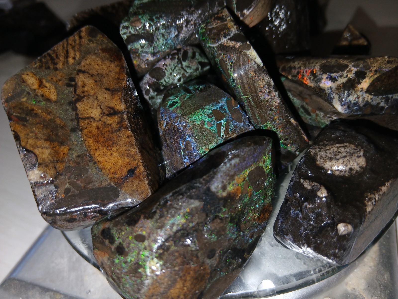 600G Treated Andamooka rainbow matrix opal 600G Treated Andamooka rainbow matrix opal