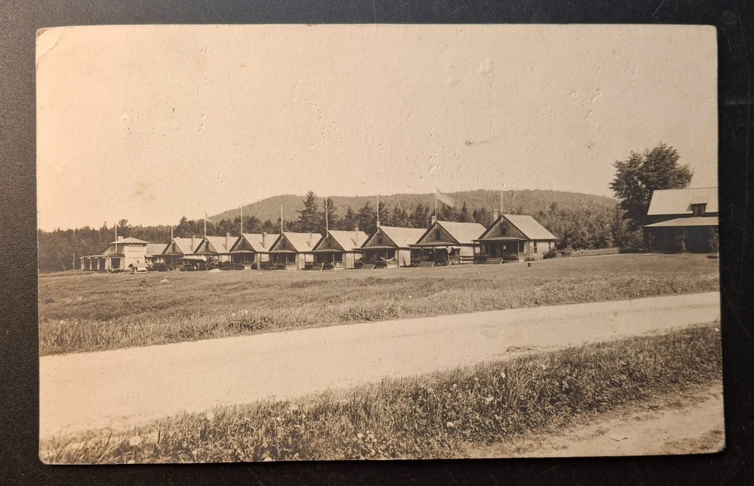 RPPC Upper Dam Maine House & Camps 1920 Real Photo Postcard RPPC Upper Dam Maine House & Camps 1920 Real Photo Postcard