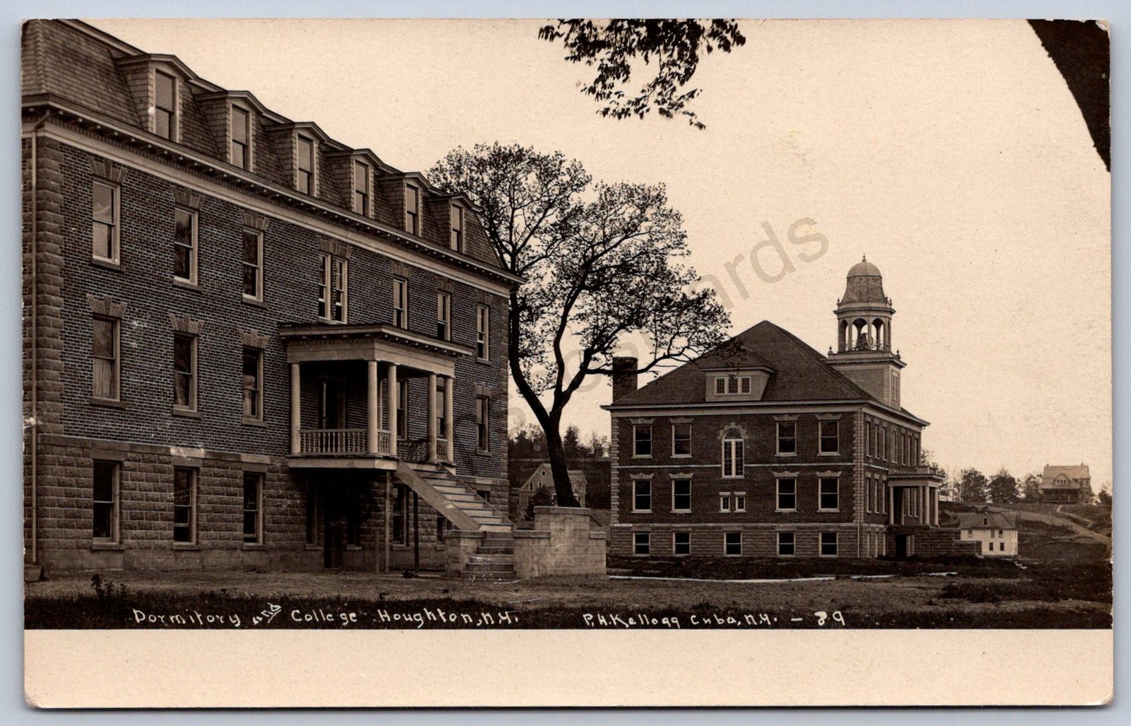 K32/ Houghton New York RPPC Postcard c1910s College Dorm Buildings 744