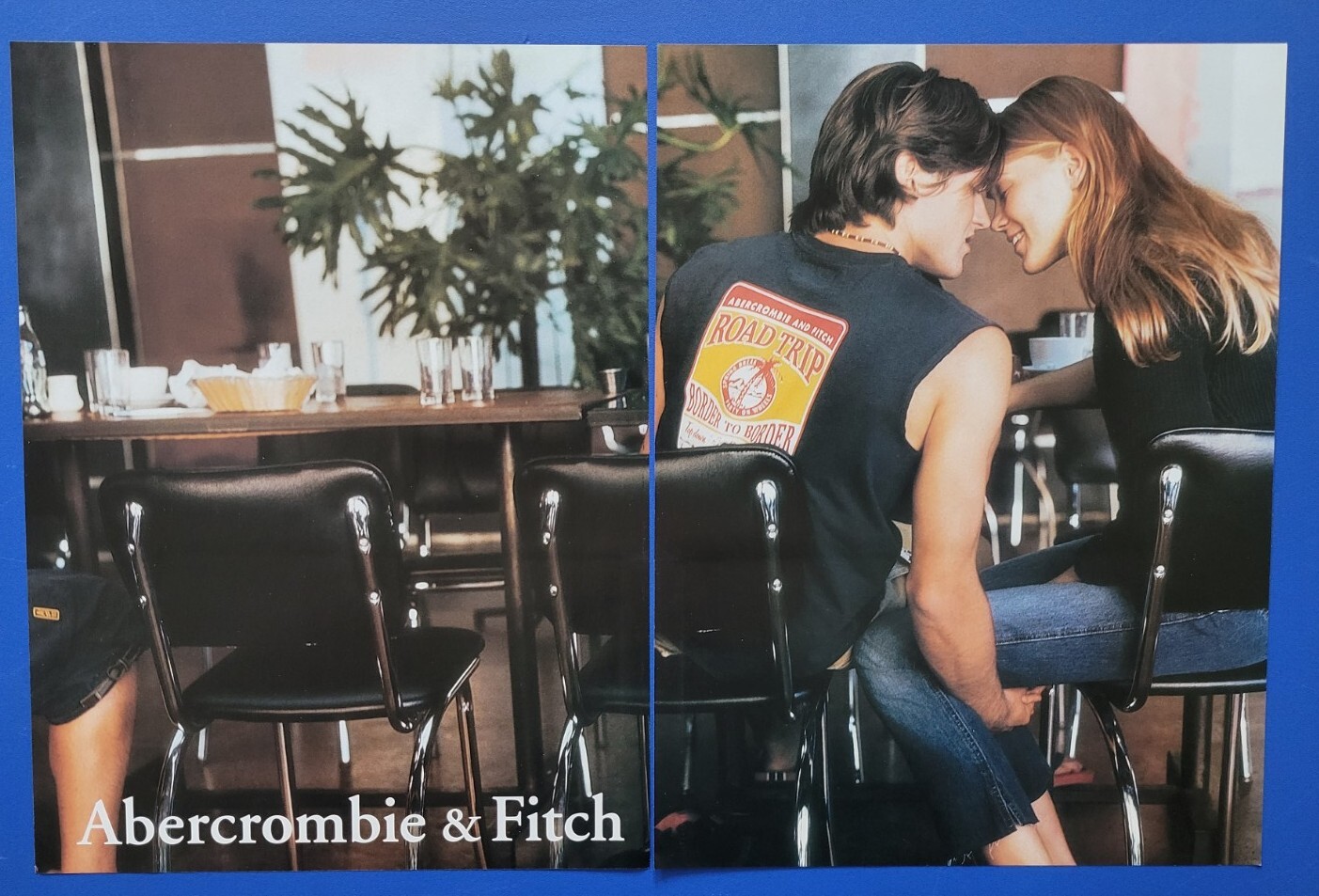 2002 - 2 PG PRINT AD - ABERCROMBIE & FITCH CLOTHING AD ROAD TRIP COFFEE BAR 2002 - 2 PG PRINT AD - ABERCROMBIE & FITCH CLOTHING AD ROAD TRIP COFFEE BAR