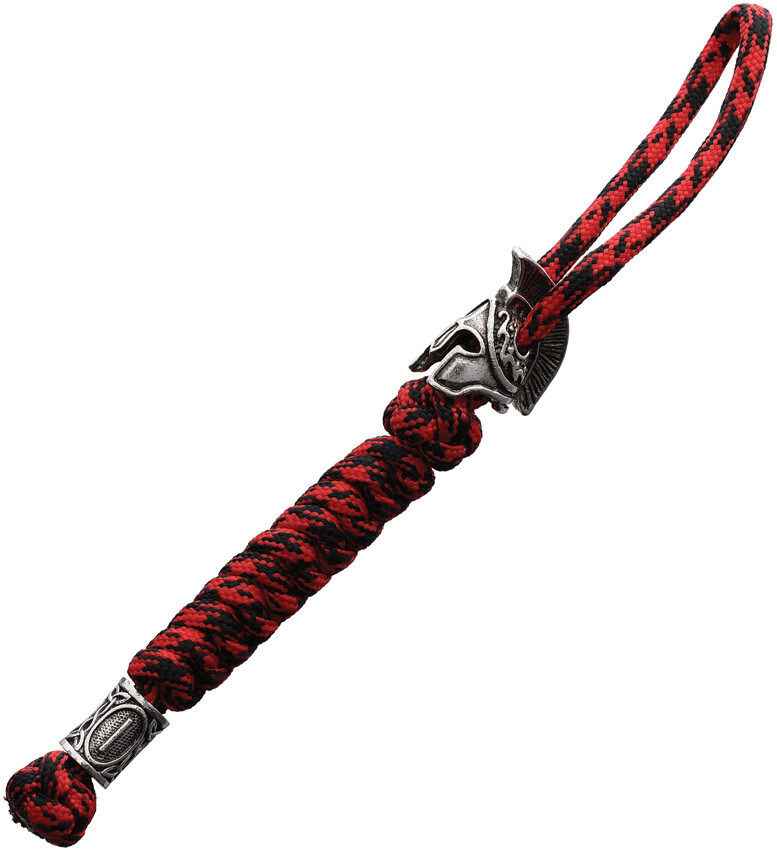 Coeburn Tool Red & Black Paracord Lanyard w/ Spartan Helmet Bead 597RB