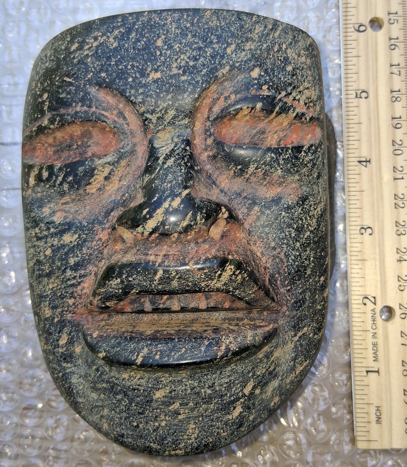 Classic period Olmec Burial offering pectoral mask , pre columbian