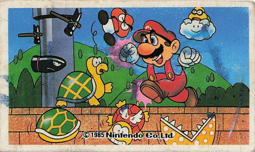 1985 Super Mario Bros Nintendo Menko Card Vintage Japanese NES Game Art 1985 Super Mario Bros Nintendo Menko Card Vintage Japanese NES Game Art
