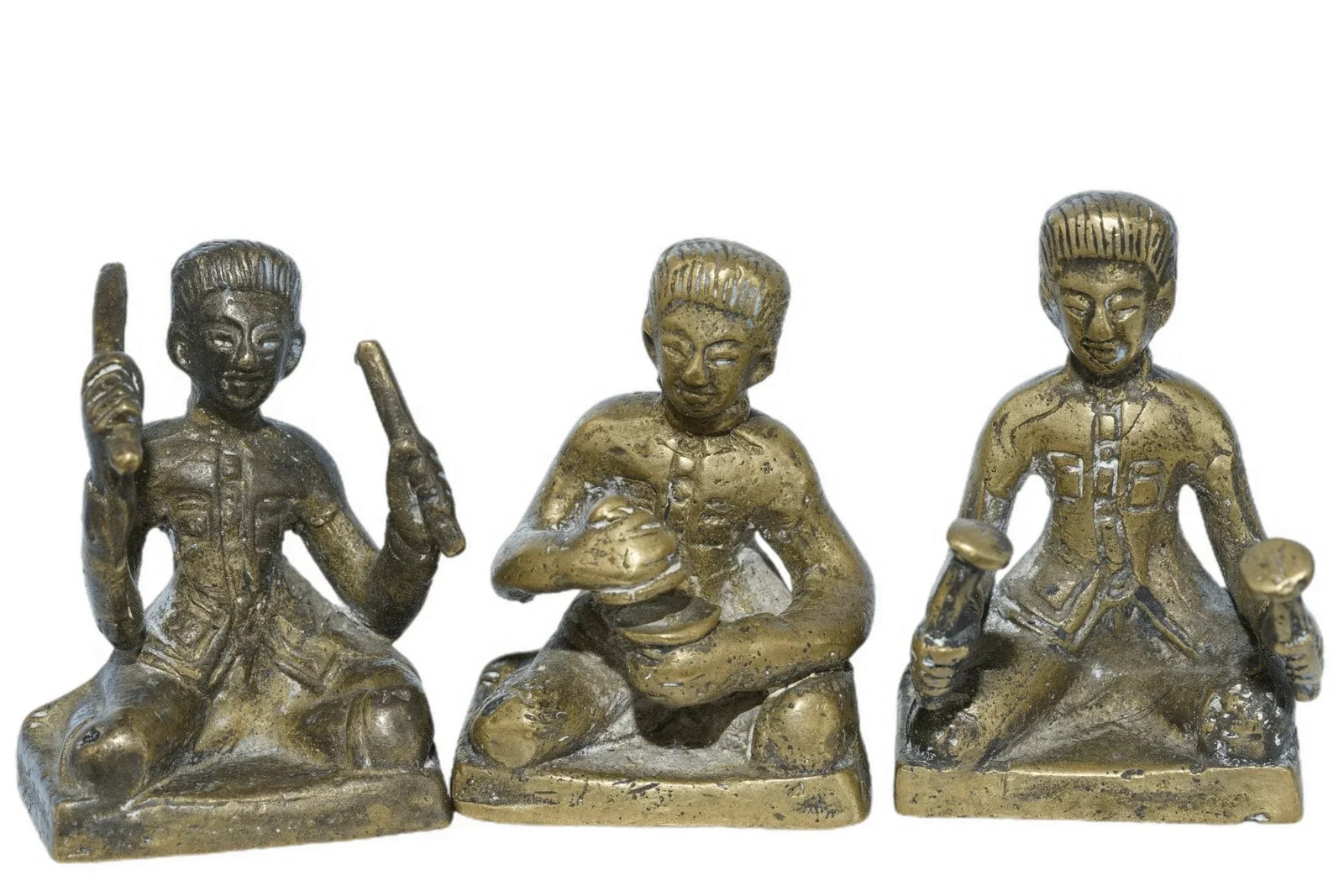 Antique Thai Bronze Miniature Musicians Antique Thai Bronze Miniature Musicians