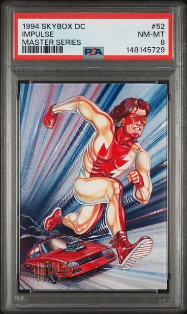 LOW POP 1994 SKYBOX DC MASTER SERIES #52 IMPULSE MASTER SERIES PSA 8 LOW POP 1994 SKYBOX DC MASTER SERIES #52 IMPULSE MASTER SERIES PSA 8