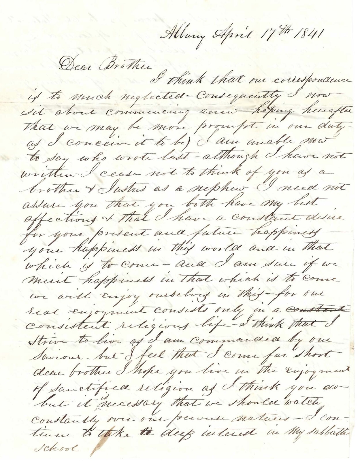 Albany Merchant Writes Friend About William Henry Harrison\'s Untimely Death