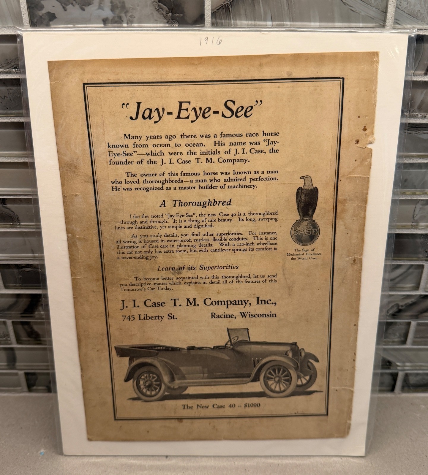 Vintage J.I. Case ‘Jay-Eye-See’ 40 Automobile Advertising Brochure – 1920s Colle Vintage J.I. Case ‘Jay-Eye-See’ 40 Automobile Advertising Brochure – 1920s Colle