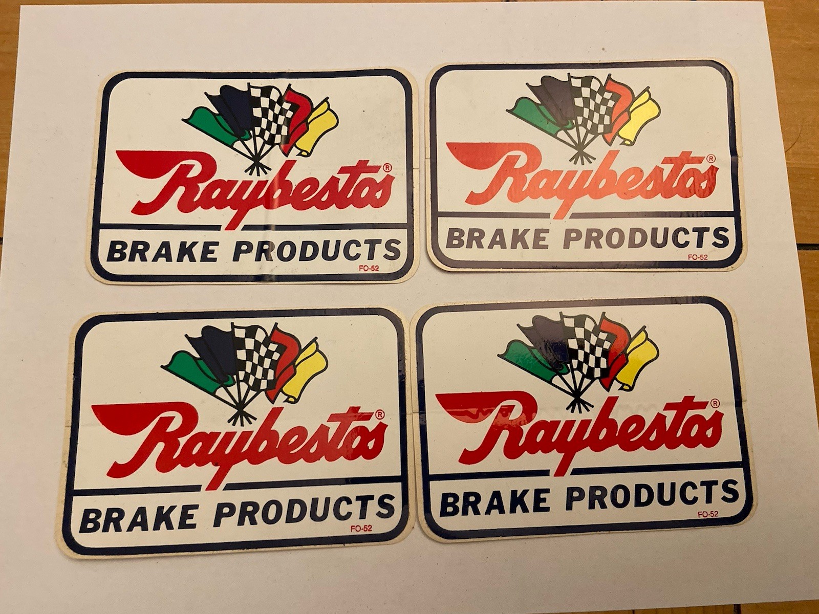 Vintage Decals - Raybestos Brake Products - Vintage Stickers Lot of 4 New NOS