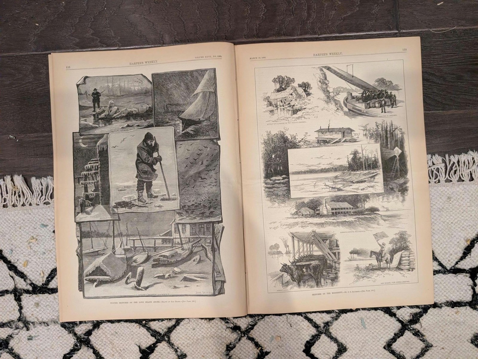 1883 Long Island Harpers Weekly Mar 10 Mississippi Steamboat Alexander Stephens