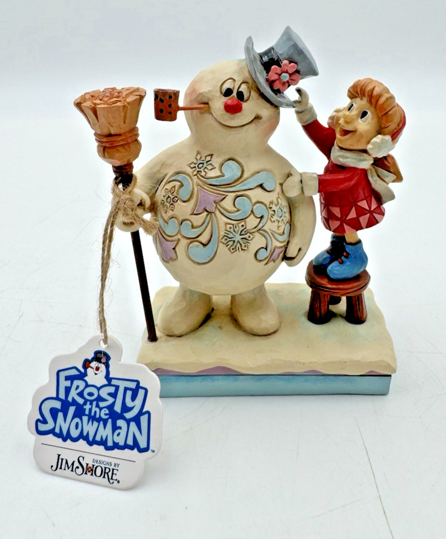 Jim Shore Frosty the Snowman Christmas Figurine Girl & Broom 6001579 NEW