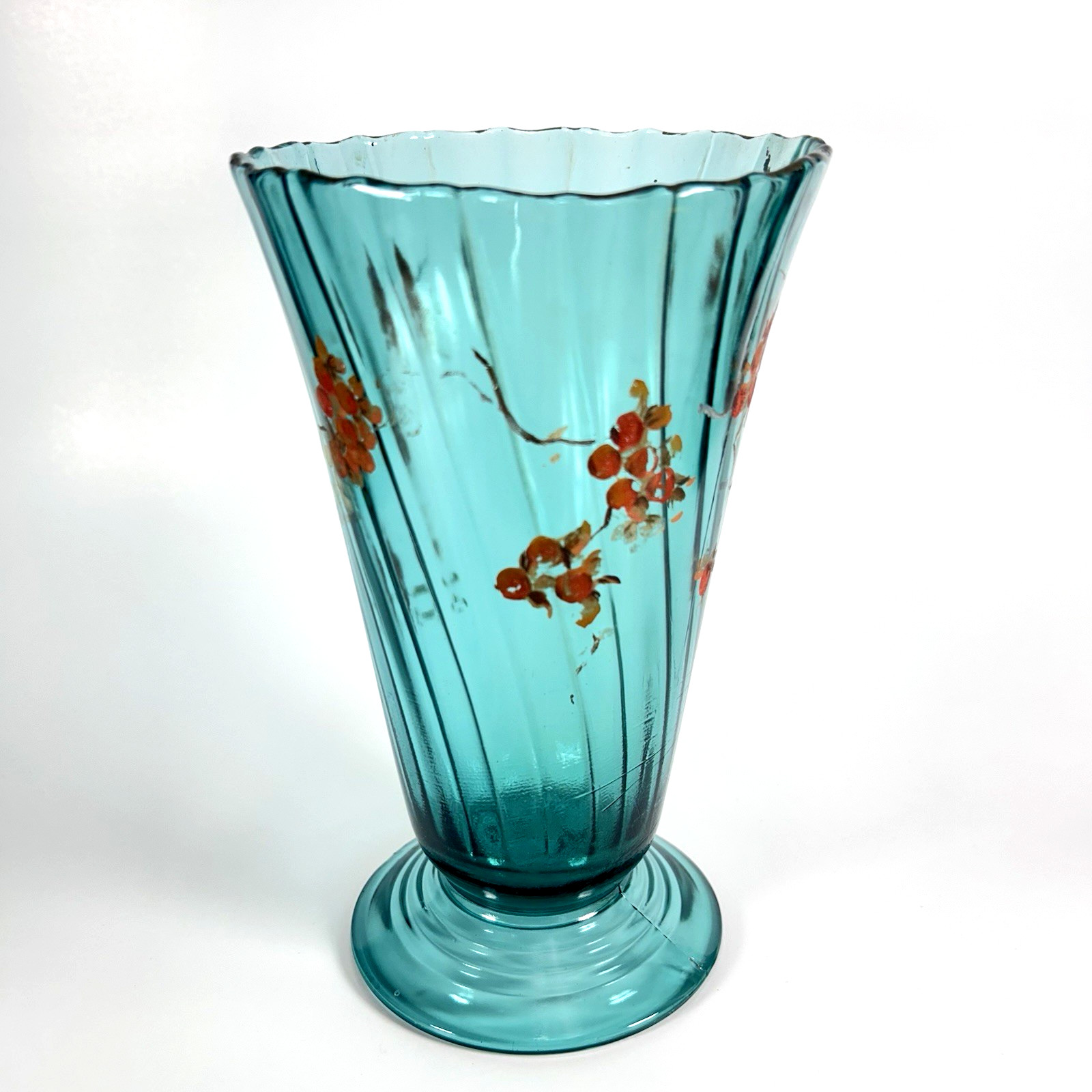 Vtg 1937-38 Jeannette Glass SWIRL ULTRAMARINE 8\