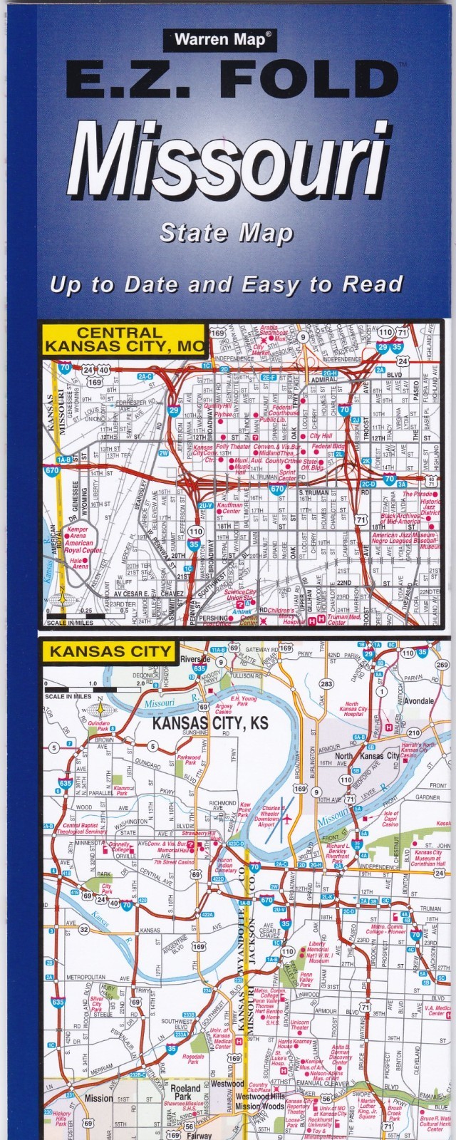 Missouri State Laminated EZ Fold Road Map 