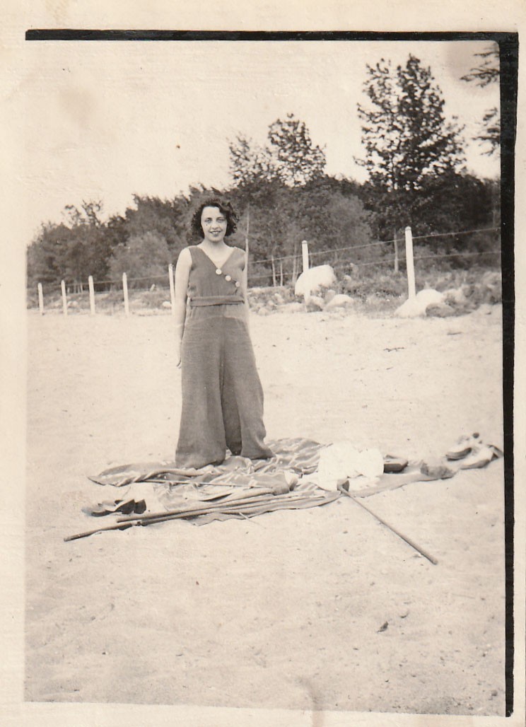Vintage Photo 1930s Woman in Beach Pajamas Fashion History Jumpsuit Clothing