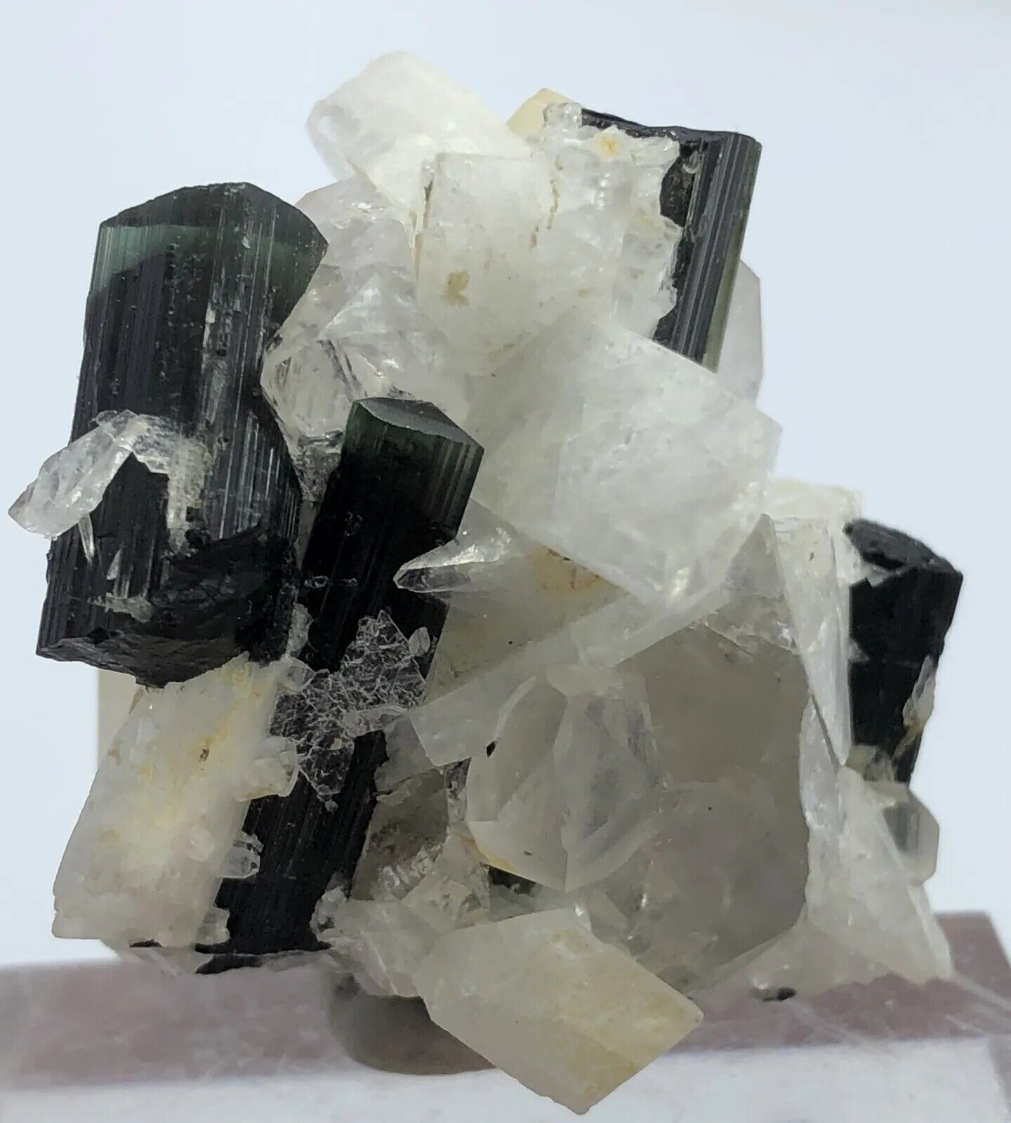 55g Green Cap Tourmaline Crystals with Mica & Albite, Quartz Combine Specimen