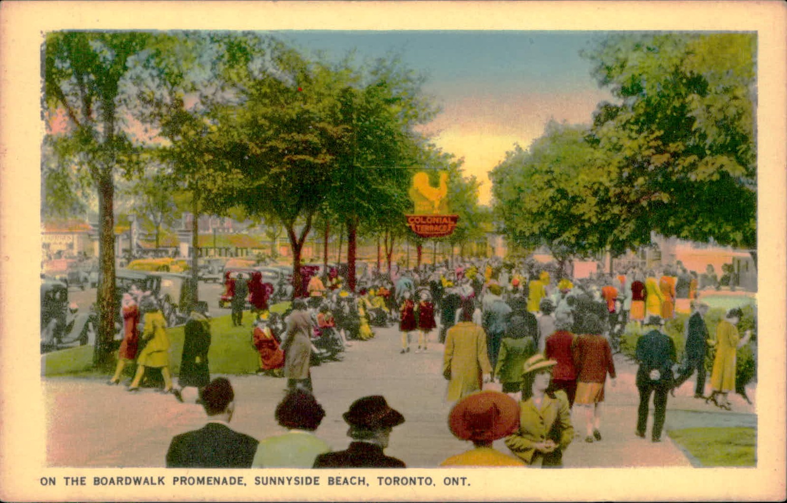 Postcard: TERRACE ON THE BOARDWALK PROMENADE, SUNNYSIDE BEACH