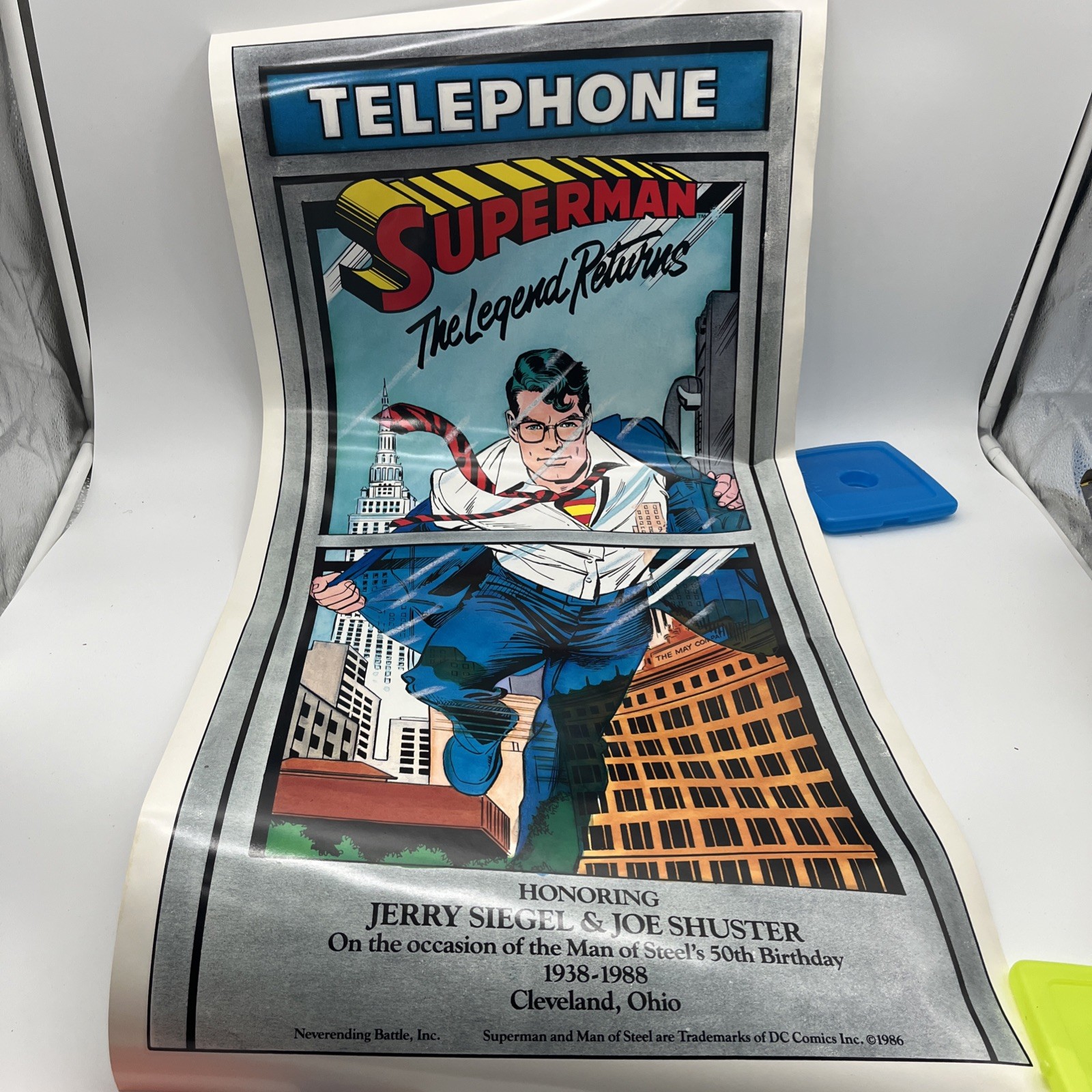 Superman - Legend Returns 1988 50th Anniversary Poster’s, DC Comics, Dbl. side Superman - Legend Returns 1988 50th Anniversary Poster’s, DC Comics, Dbl. side