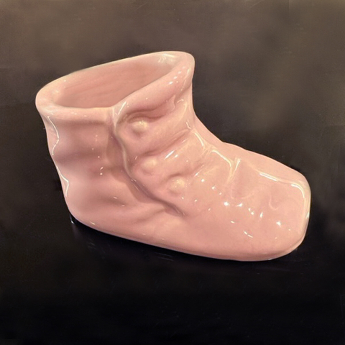 Perfect Mid-Century Pink Ceramic Baby Shoe, Collectible Vase, Planter - 1941 Perfect Mid-Century Pink Ceramic Baby Shoe, Collectible Vase, Planter - 1941