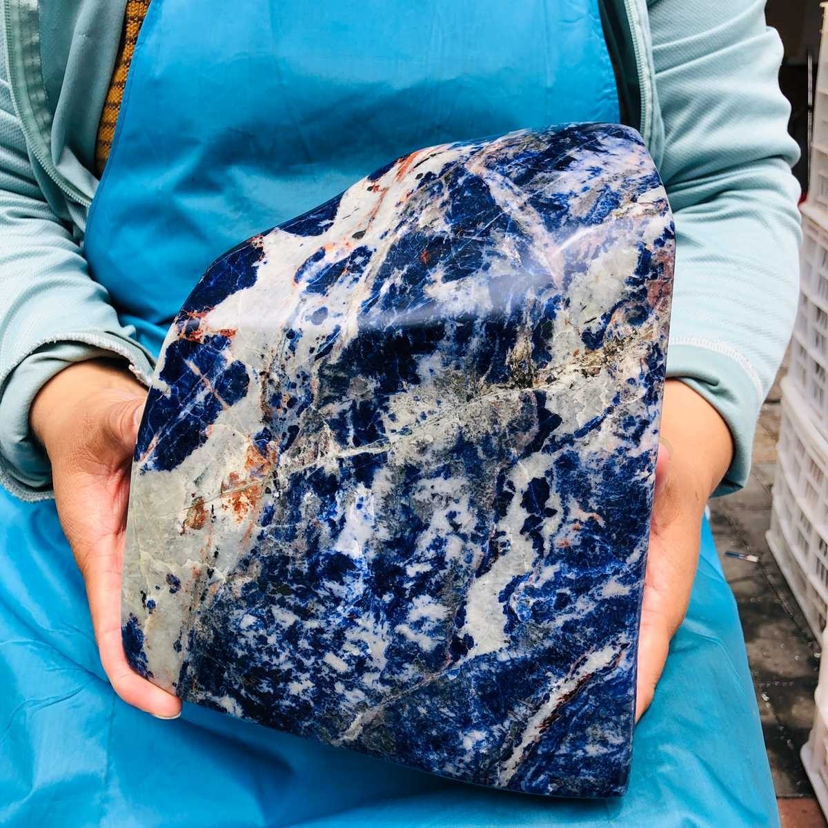15.02LB Large Natural Blue Vein Stone Quartz Crystal Mineral Healing Sample 5881
