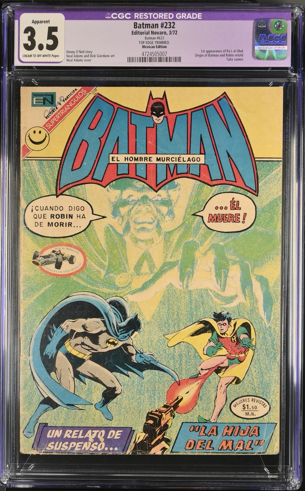 Batman #232 1st Ra\'s Al Ghul -- Mexican Novaro Spanish Variant -- 1972 Batman #232 1st Ra\'s Al Ghul -- Mexican Novaro Spanish Variant -- 1972