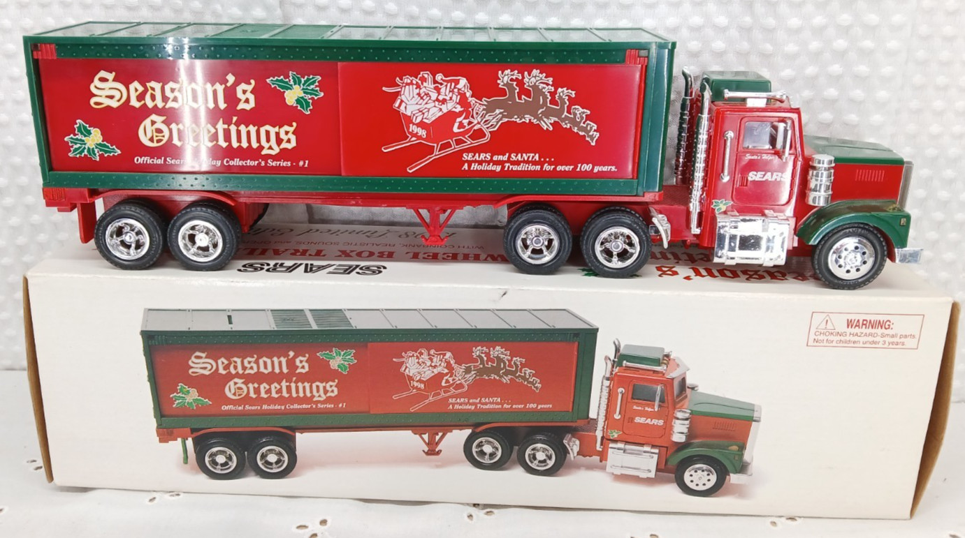 NEW 1998 SEARS CREDIT CARD ED.BOX TRAILER TRUCK BANK W SOUNDS HOLIDAY SERIES NEW 1998 SEARS CREDIT CARD ED.BOX TRAILER TRUCK BANK W SOUNDS HOLIDAY SERIES
