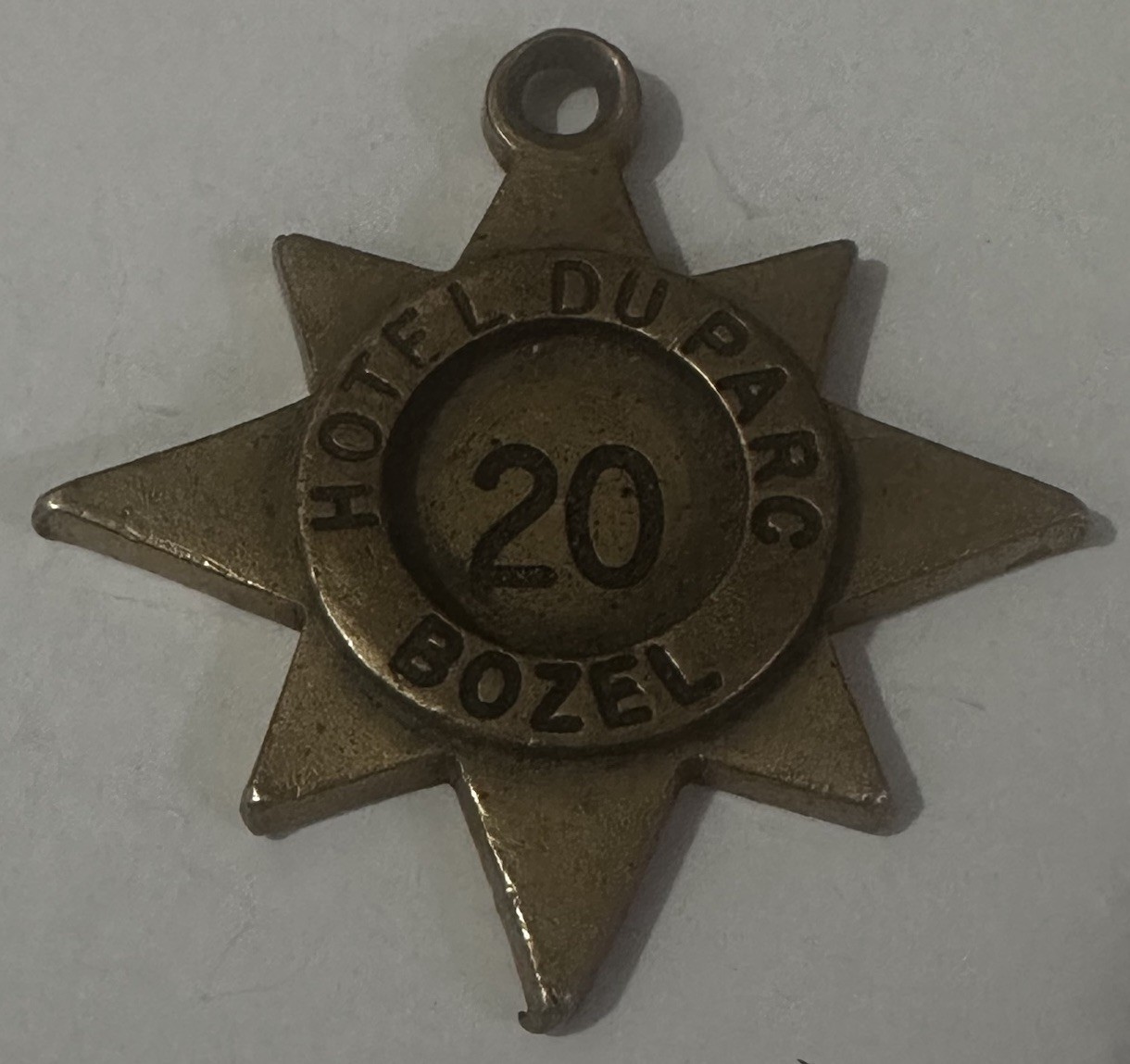 Hotel Du Parc Bozel French Alps France Chunky Bronze Star Hotel Room Key #20 Fob Hotel Du Parc Bozel French Alps France Chunky Bronze Star Hotel Room Key #20 Fob