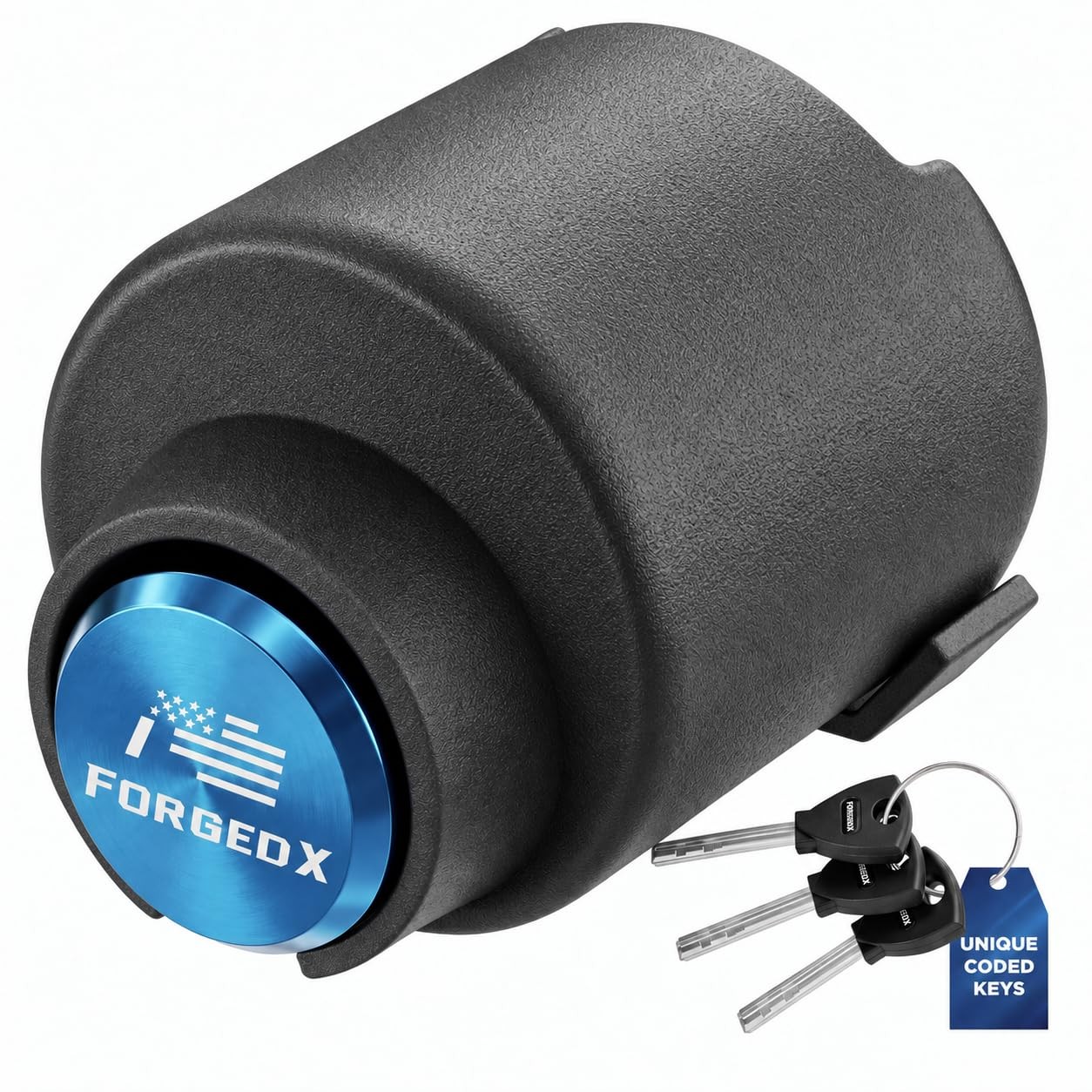 Heavy Duty ForgedX Trailer Lock, Anti Theft for 2 5/16-Inch Couplers, Blue