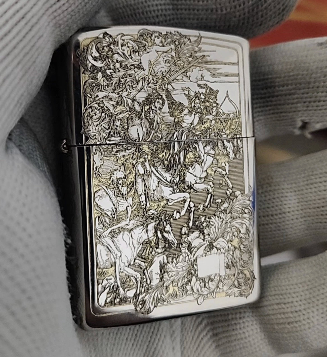 Zippo Four Horsemen of the Apocalypse Lighter Silver Engraved Collectible w Box