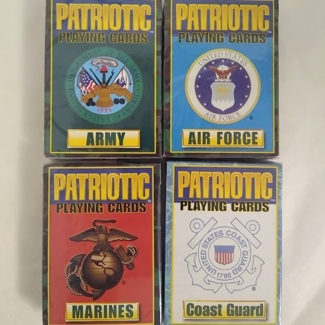 4 Sealed USPC Cincinnati Playing Cards Army Air Force Marines Coast Guard