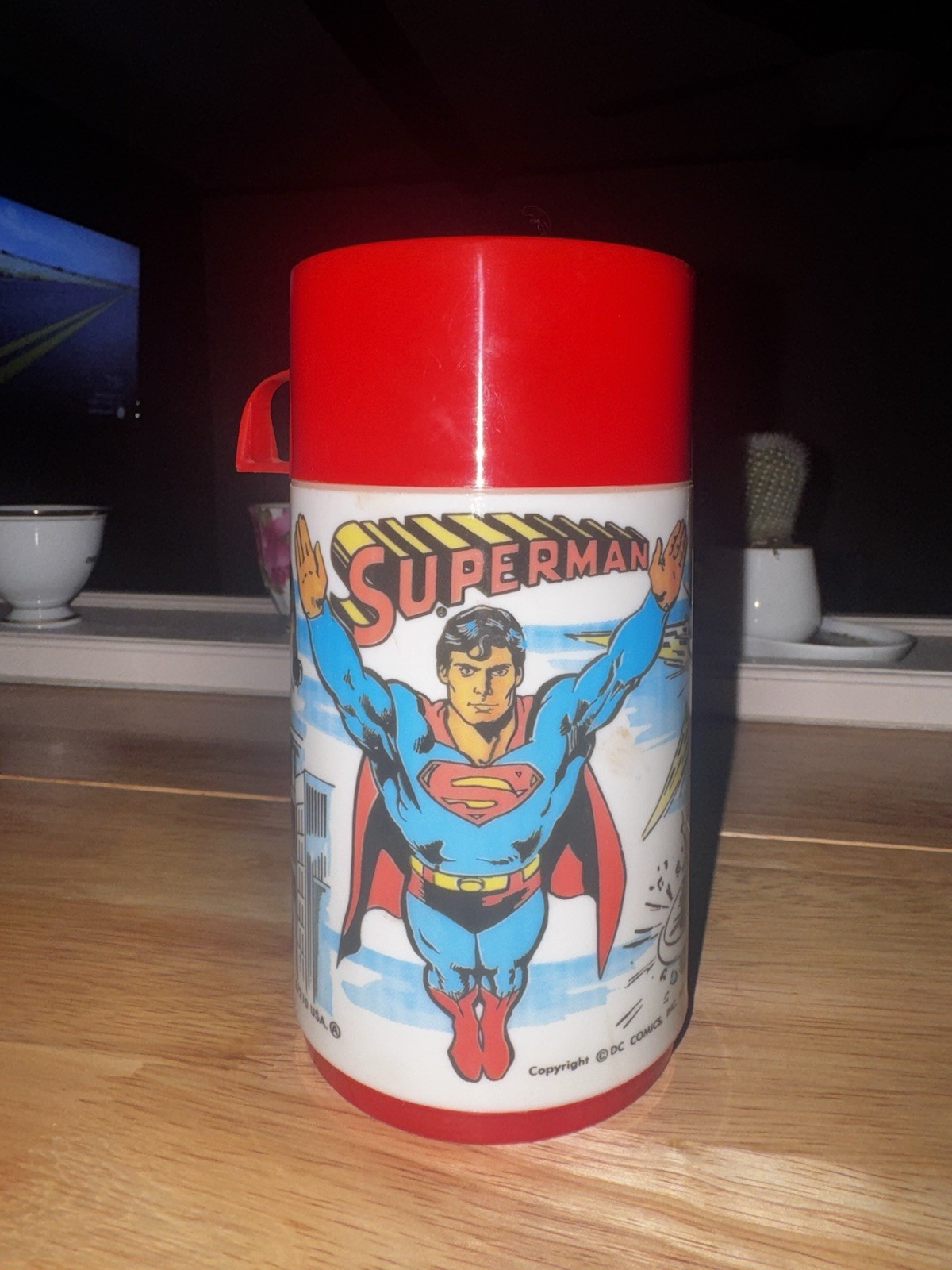 Superman II 1980 Vintage Plastic Lunchbox Aladdin Design with Thermos