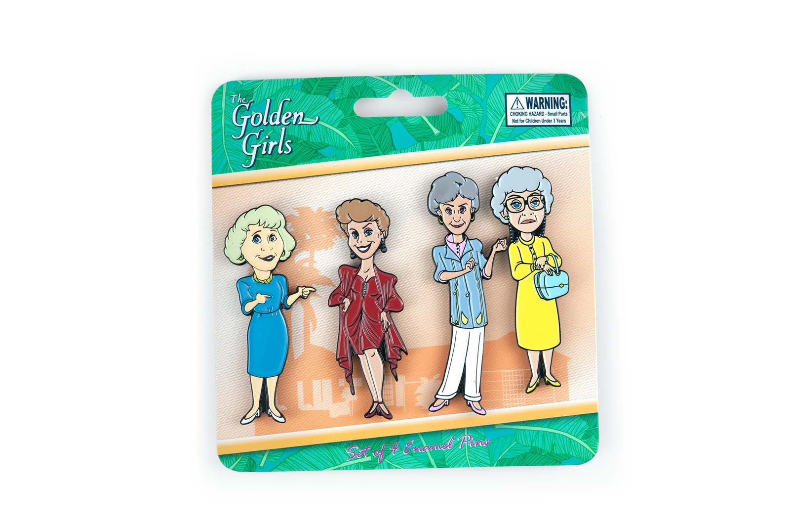 The Golden Girls 4-Piece Enamel Pin Set | Rose | Blanche | Sophia | Dorothy | The Golden Girls 4-Piece Enamel Pin Set | Rose | Blanche | Sophia | Dorothy |