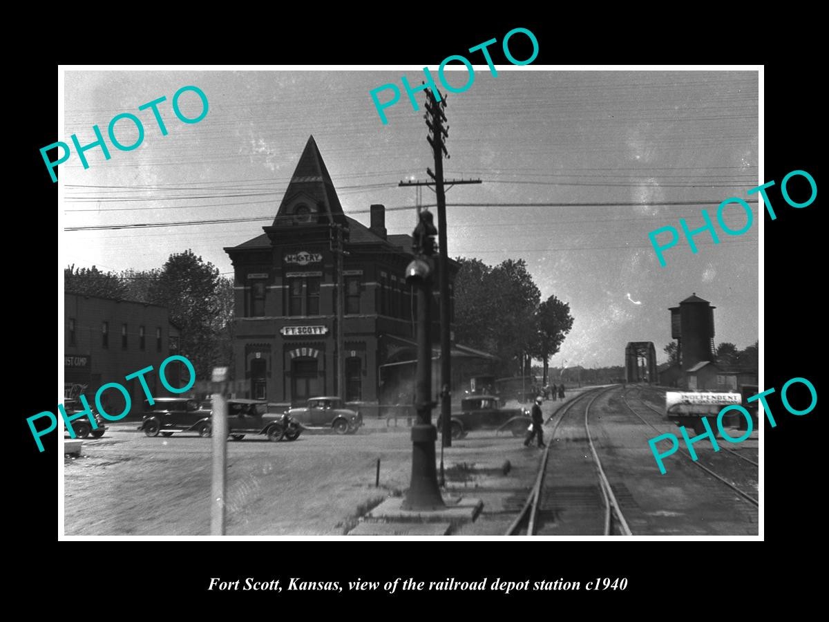 Fort Scott Kansas The Railroad Depot Station c1940 Old Large Historic Photo