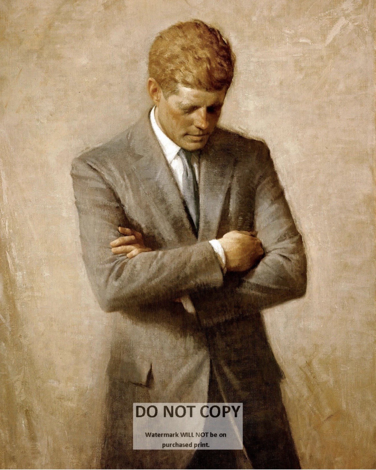 PRESIDENT JOHN F. KENNEDY REPRINT OF OFFICIAL PAINTING - 8X10 PHOTO PRESIDENT JOHN F. KENNEDY REPRINT OF OFFICIAL PAINTING - 8X10 PHOTO
