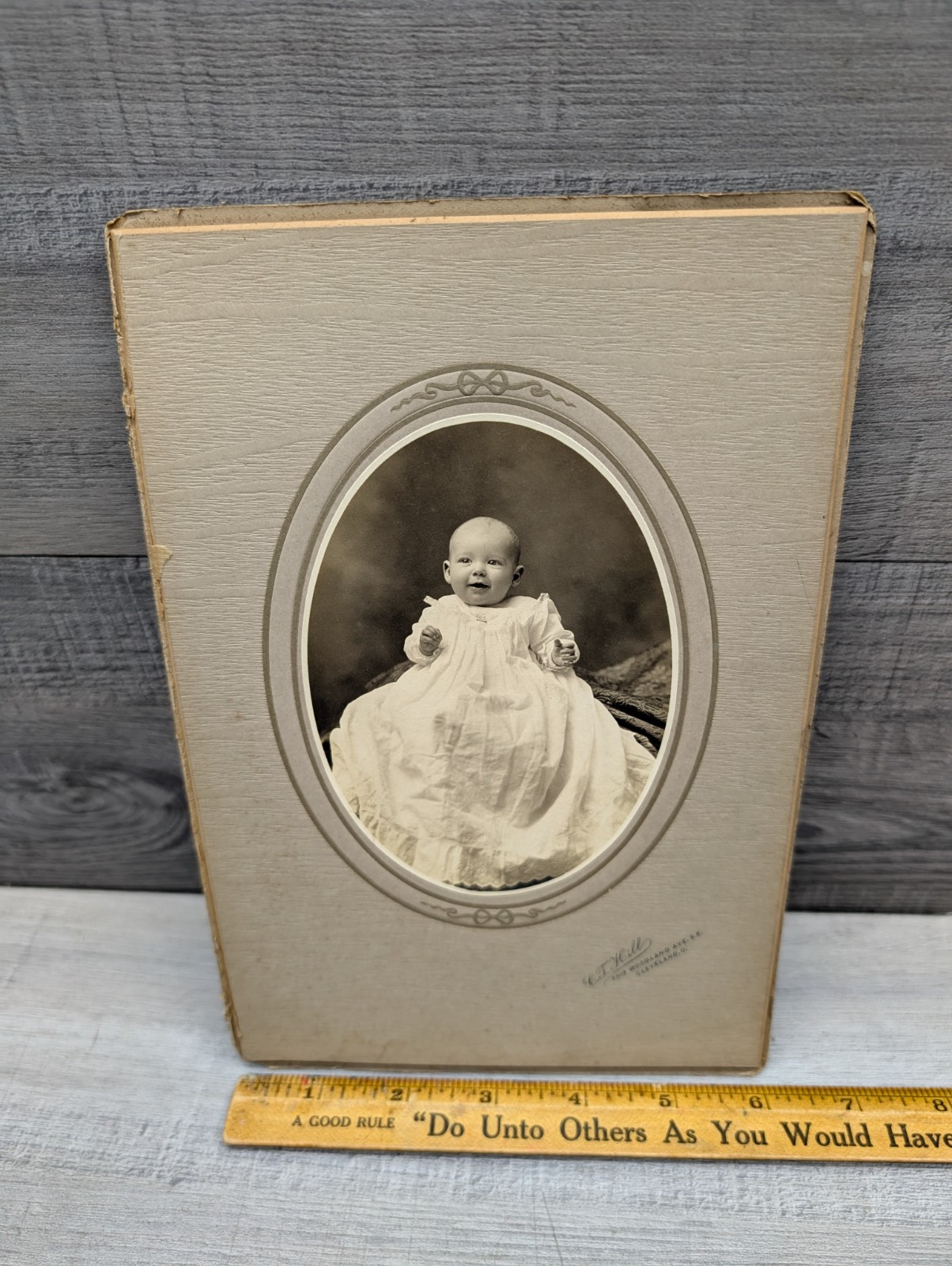Antique Cabinet Card Baby Photo – C.J. Hill Cleveland, Ohio