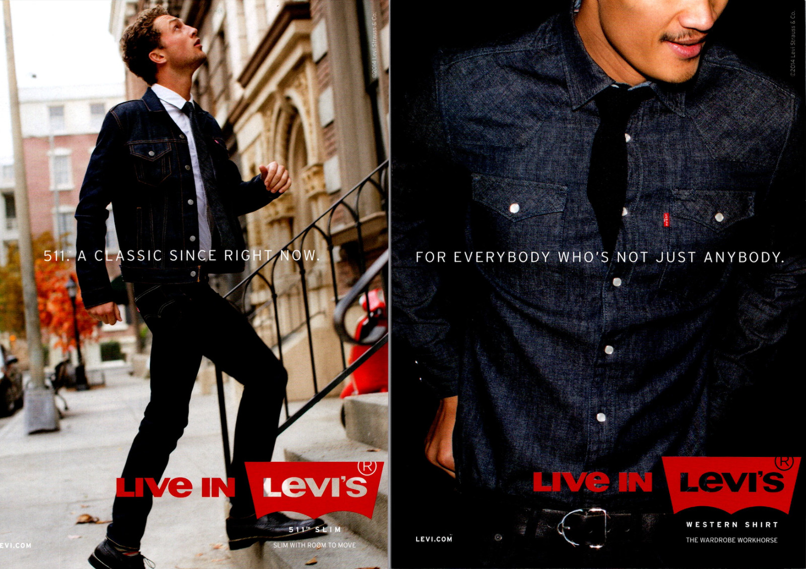 2014 • LEVI'S JEANS Shirt • 2 page Print Ad • 2000's Fashion FA-02 2014 • LEVI'S JEANS Shirt • 2 page Print Ad • 2000's Fashion FA-02