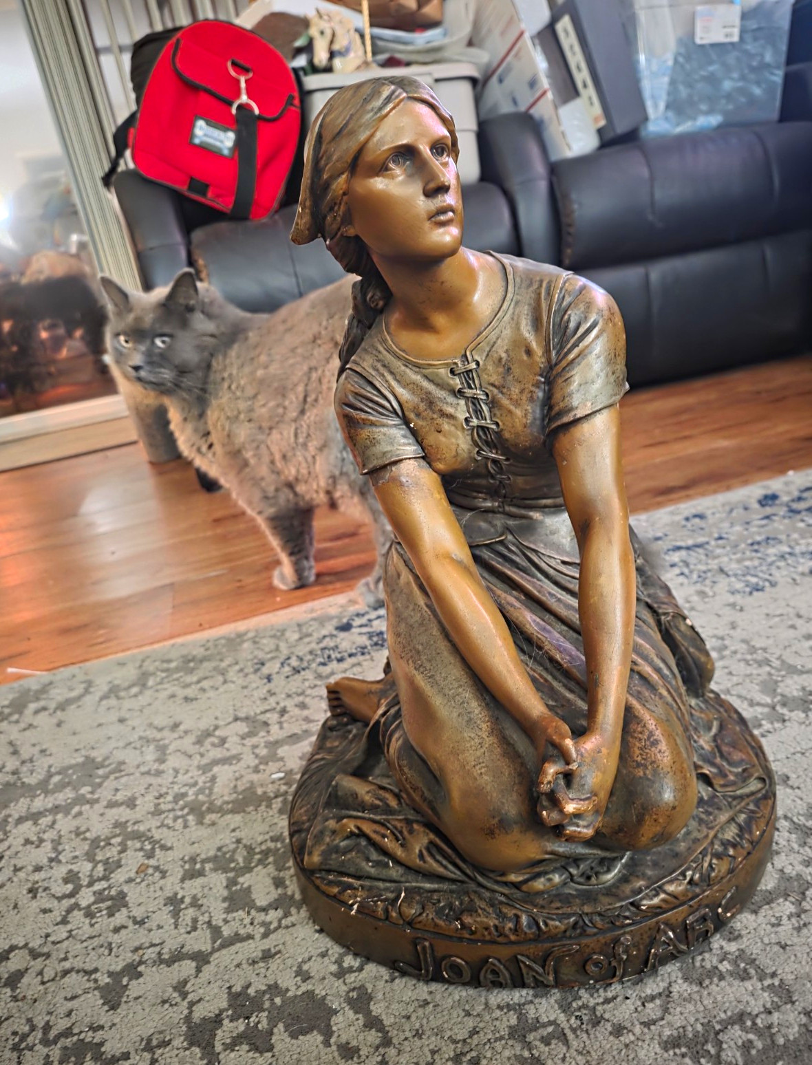 Vintage Plaster Joan of Arc Statue - After Henri Chapu (Mold 1212)