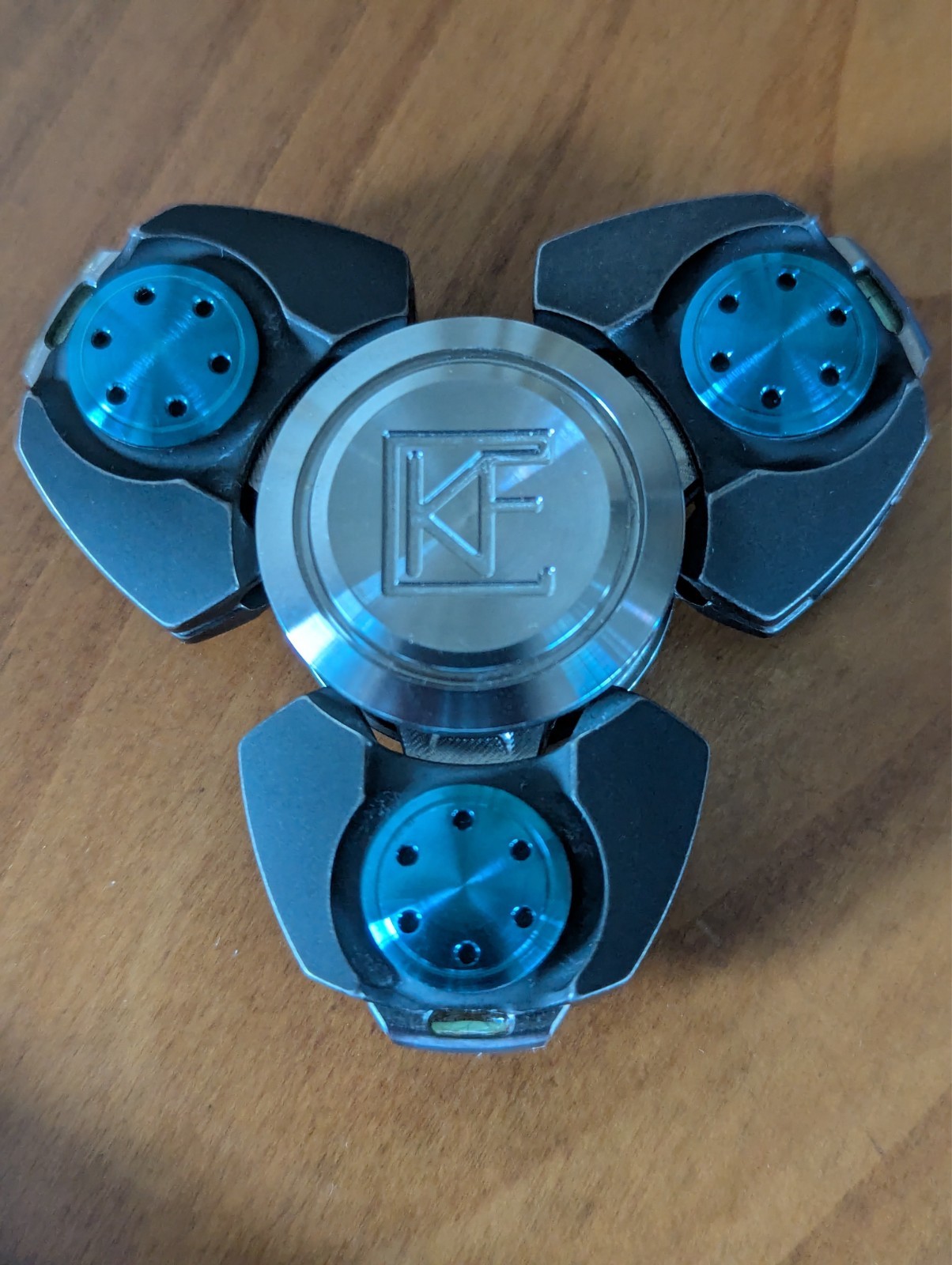 CKF Pepyakka 2.0 Titanium Blue Anodized Glow Vials #748/800 Rare Fidget Spinner