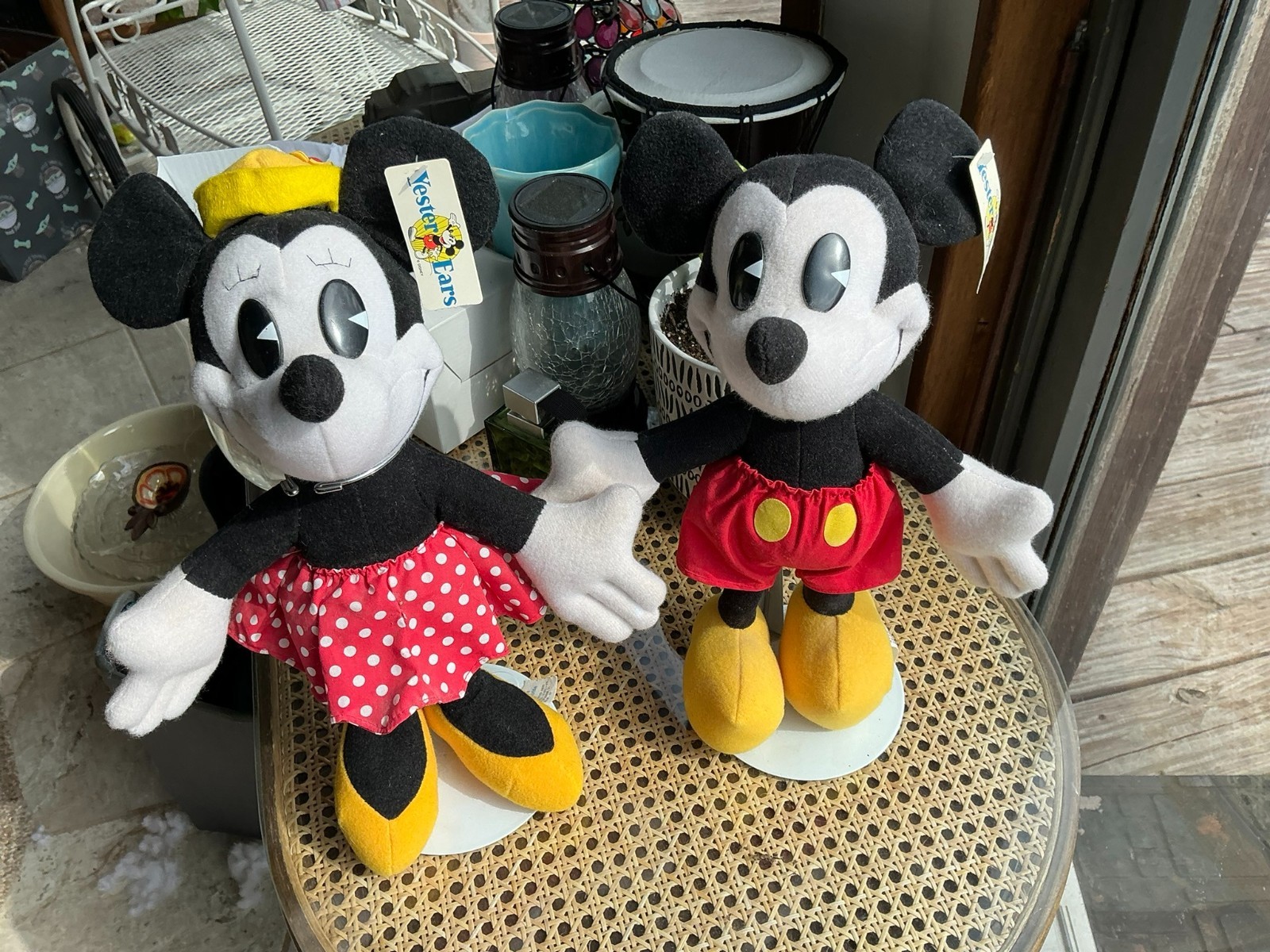 Rare Vintage Disnyland Yester Ears Pie Eyed Mickey & Minnie 