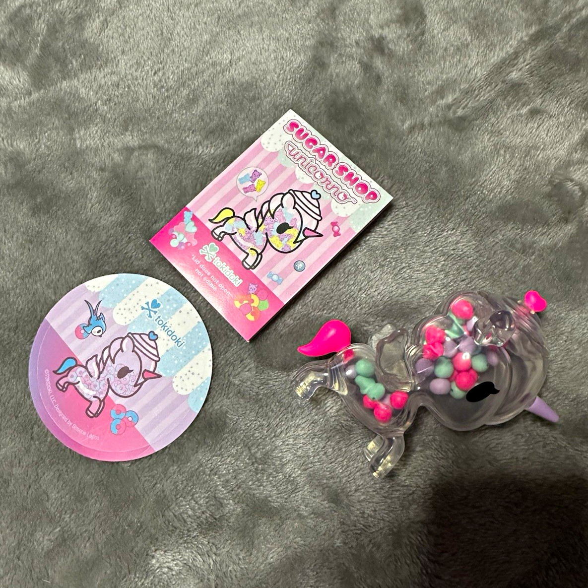 Tokidoki Sugar Shop Unicorno Clear Candy Exclusive Figurine w/ Sticker & Booklet