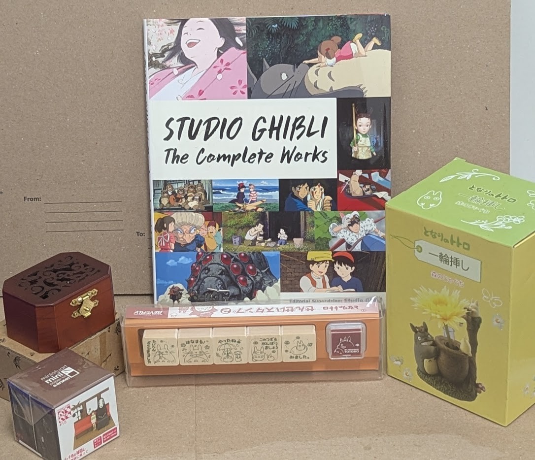 Studio Ghibli 6-Item Collector Lot: Book, Totoro Vase & Stamps, Spirited Away Studio Ghibli 6-Item Collector Lot: Book, Totoro Vase & Stamps, Spirited Away