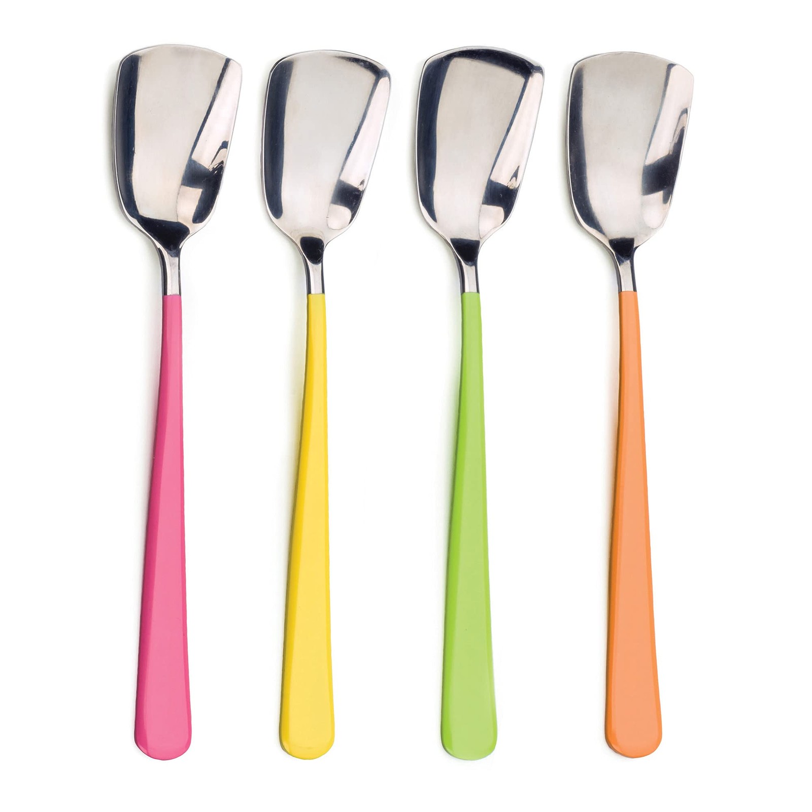 RSVP Endurance Stainless Steel Ice Cream Spoon with Colorful Handle, Set of 4