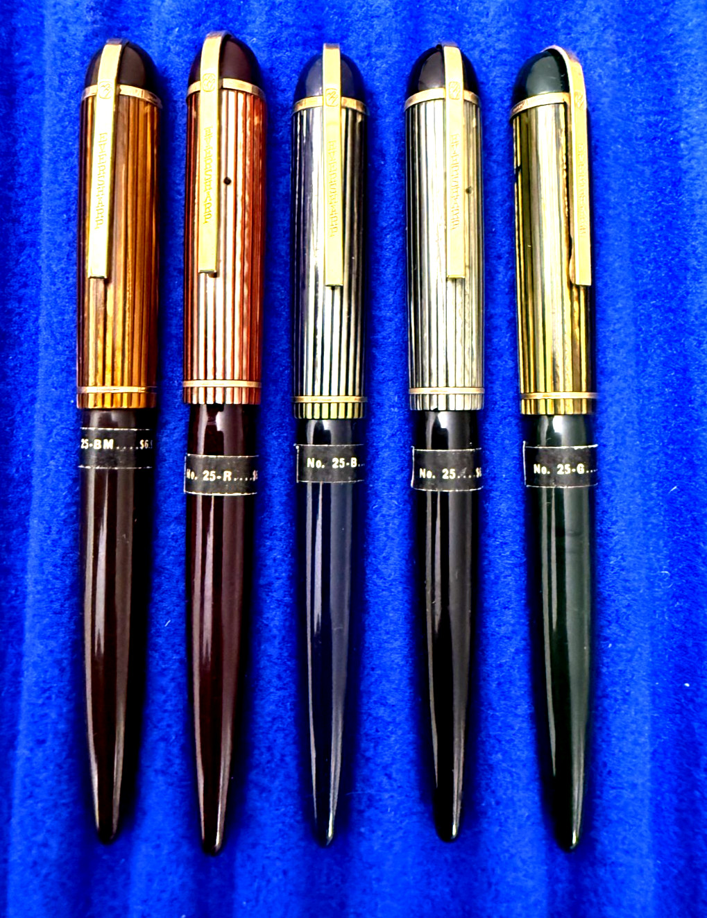 Rare Set 5 Vintage Stickered Eversharp BallPoint, 5 Colors, Original Stickers CA