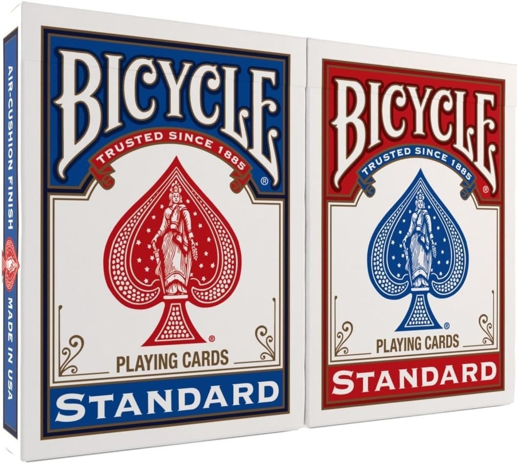 Bicycle Standard Playing Cards, Poker Size Deck of Cards, Red & Blue (2 Pack) Bicycle Standard Playing Cards, Poker Size Deck of Cards, Red & Blue (2 Pack)