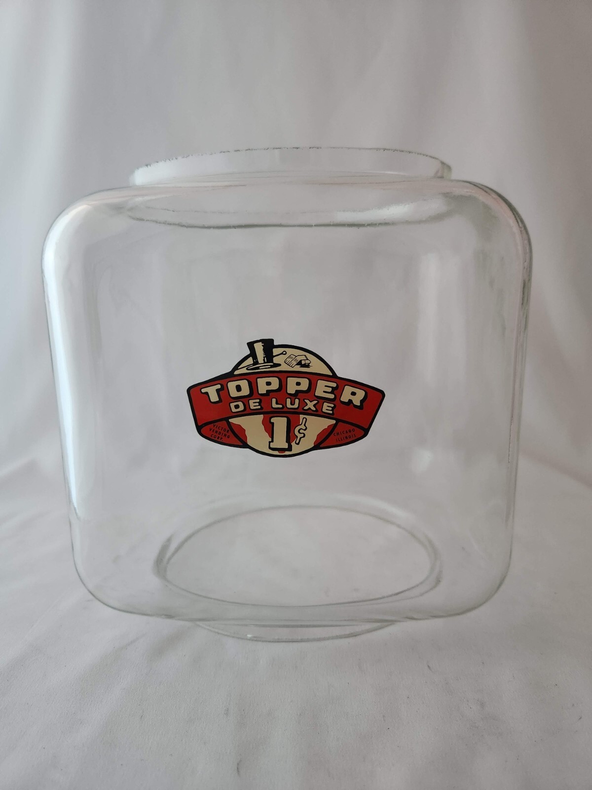 Victor Topper Hand Blown Gumball Machine Globe w/ Topper Deluxe Decal Victor Topper Hand Blown Gumball Machine Globe w/ Topper Deluxe Decal