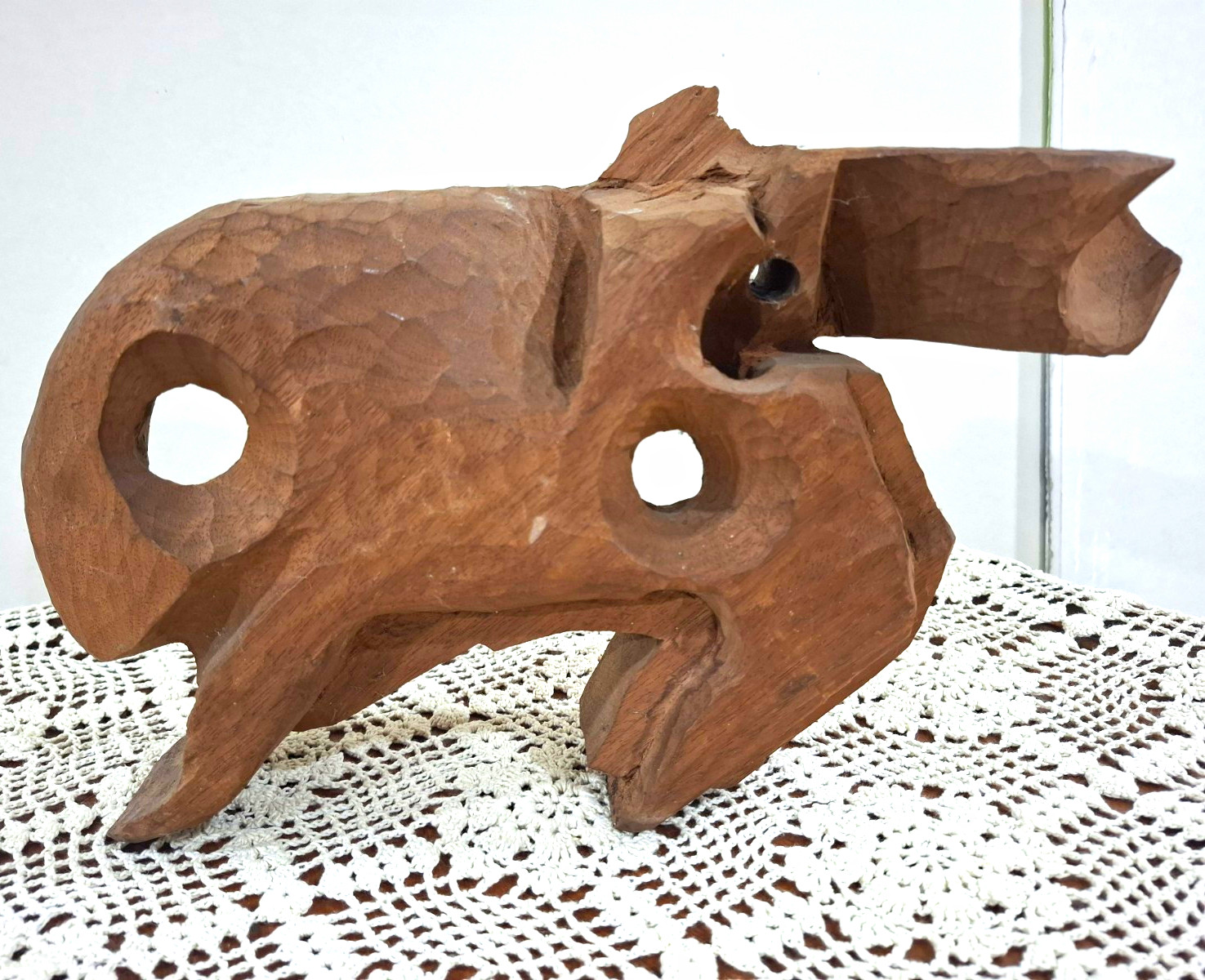 Vintage MCM Hand-carved Wood Sculpture Abstract Brutalist Folk Art Form 14” Vintage MCM Hand-carved Wood Sculpture Abstract Brutalist Folk Art Form 14”