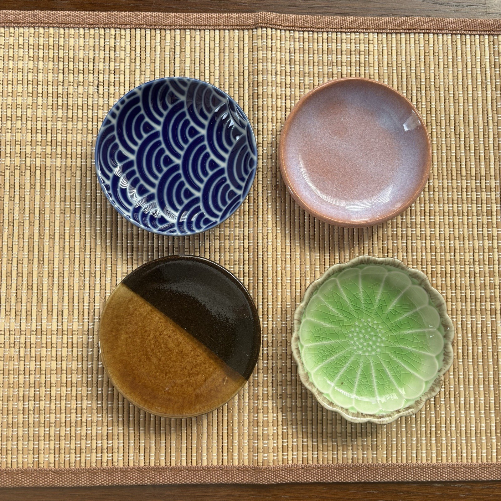 Japanese Mamezara Small Plate Set of 4 Arita Hagi Mashiko Pottery Holiday Gift