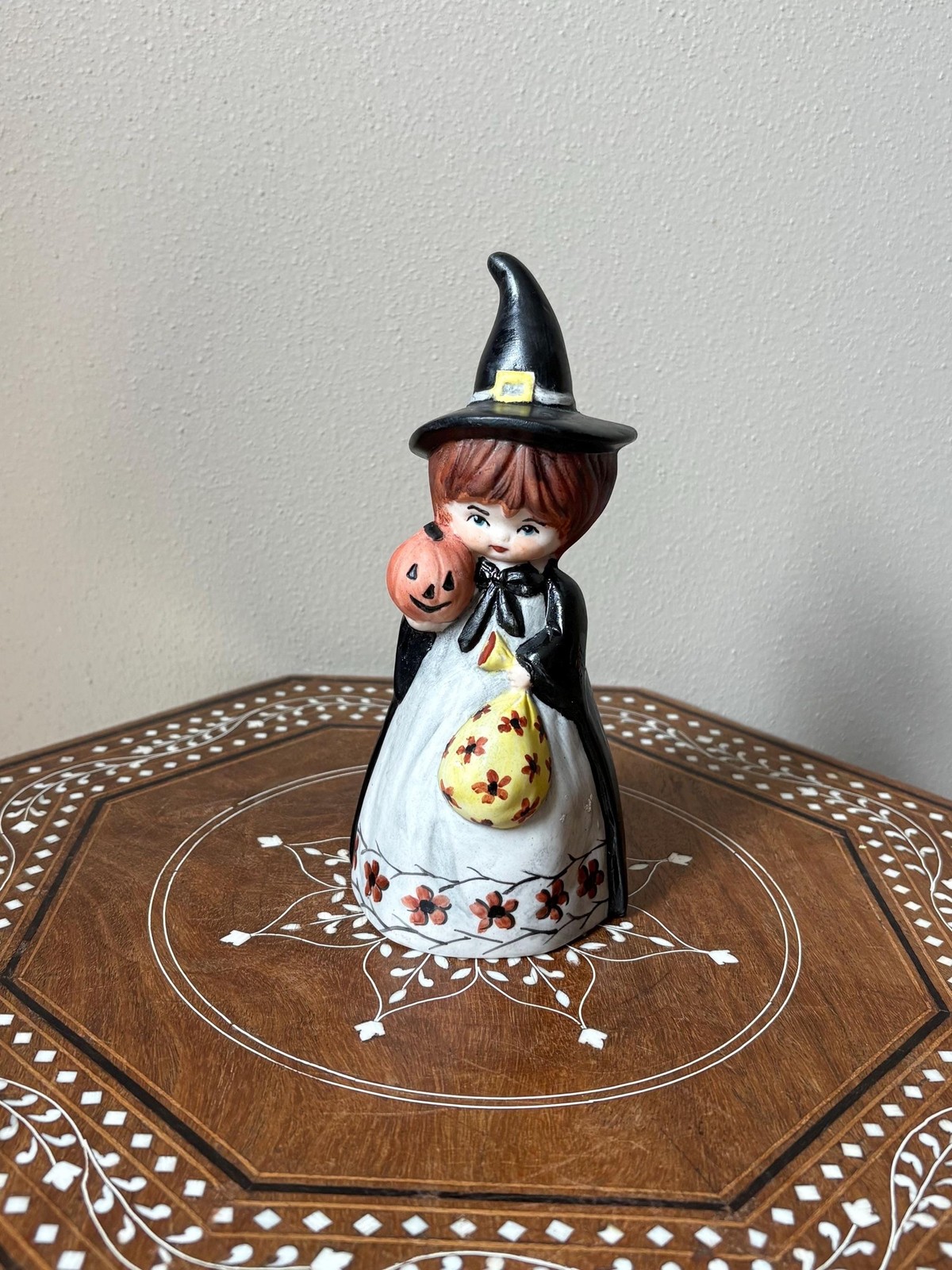 Vintage Ceramic Halloween Witch Bell 1984
