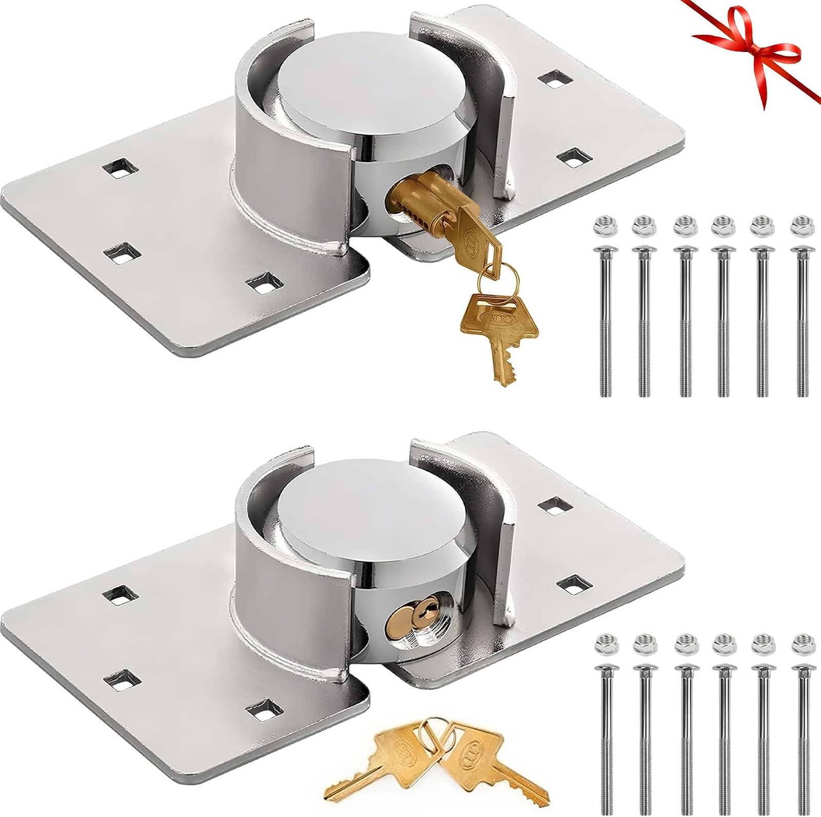 2 Pack Van Door Lock Set Keyed Different with 4pcs Keys, 80mm Screws 2 Pack Van Door Lock Set Keyed Different with 4pcs Keys, 80mm Screws